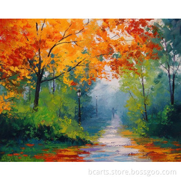 2016 hot selling Eco-friendly beautiful footpath painting on canvas